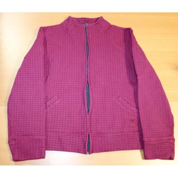 Womens Vintage 80s 90s FILA F-Box Full Zip Jacket Small Burgundy Cotton Blend - Picture 1 of 7